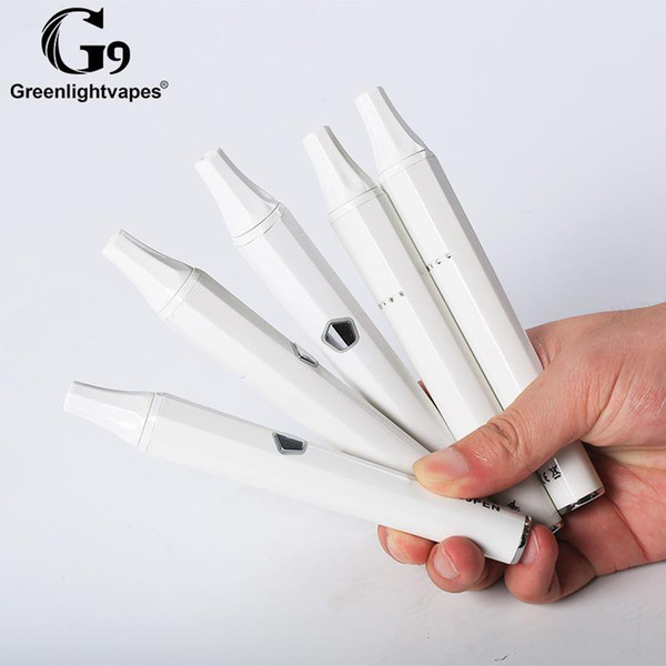 Newest greenlightvapes G9 Wax Vape Pen Vaporizer Starter Kit Ceramic Chamber Coilless Electric Cigarette Vapor 600mAh TC Battery oil rig