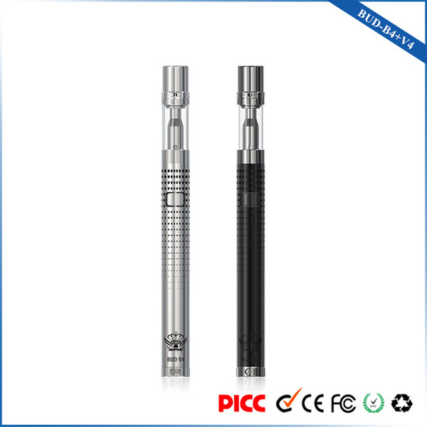 Original BUD B4 V4 Thick Oil Vape Pen Kit 290mAh Twist Battery 0.5ml Glass Atomizer Ceramic Core Heating Vaporizer Cartridges Ecig Kits