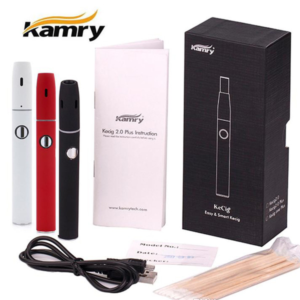 Genuine Kamry Kecig 2.0 plus ecigarette Vape Kit 650mAh Battery with Cotton swab Portable dry herb Vaporizer Pen 100% Original