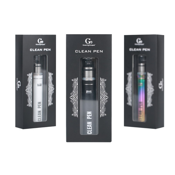 Greenlightvapes G9 Clean Pen Ceramic Quartz Heating Coil Atomizer Pocket Dry Herb Vaporizer 1000mAh Battery Smoking Device Dab Pen