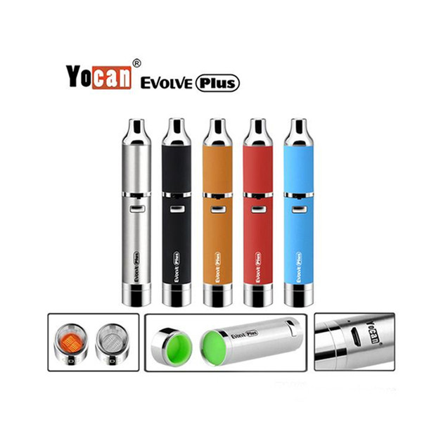 100% Original Yocan Evolve Plus Kit 1100mAh Best Portable Wax Pen Wax Vaporizer Quartz Dual Coil of Evolve Vaporizer Pen E-cigarette Kits