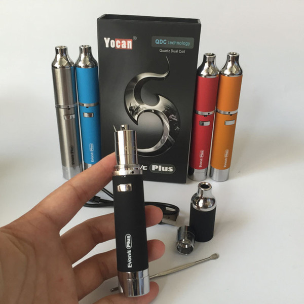 Authentic Yocan Evolve PLUS Kit 1100mAh Wax Pen Wax Vaporizer QDC Technology with Extra Coil Updated Version of Evolve Vaporizer Pen