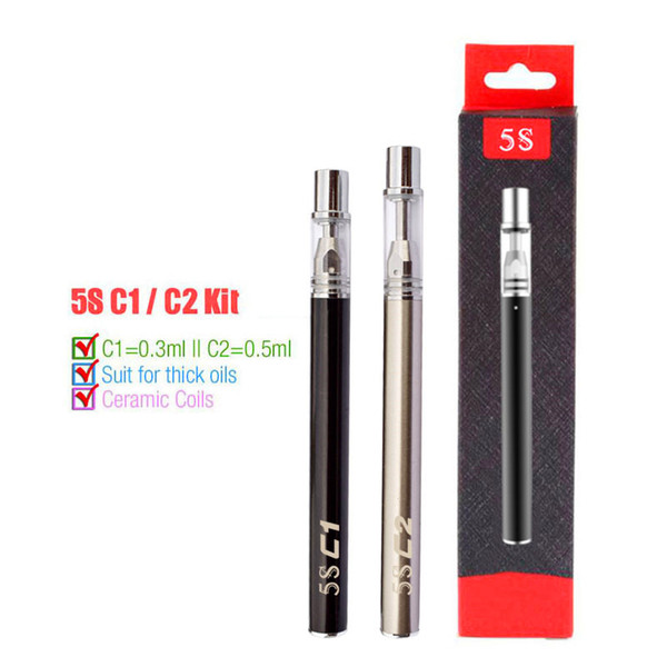 Original upgrade disposable e cig 5Scc vaporizer pen ceramic coil cigarette vape pen 0.3ml 0.5ml empty cartridge 320mah battery pen kit