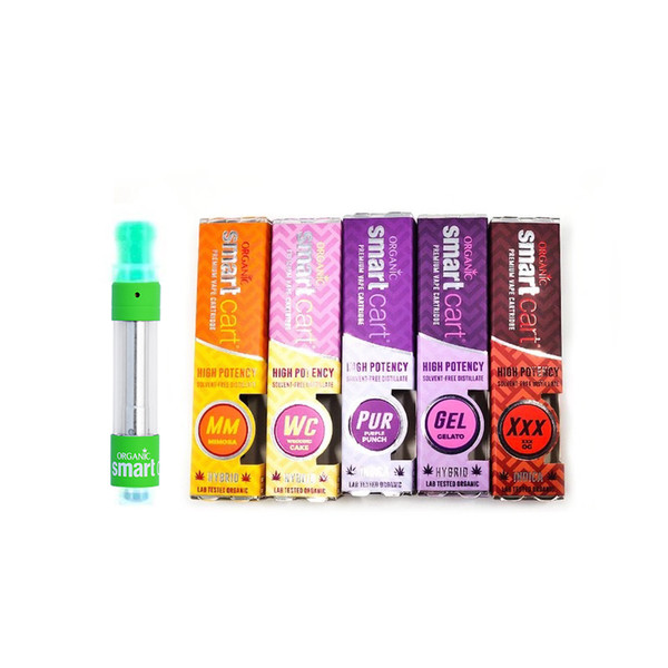 Hot Smart Cart Vape Cartridge 1.0ml Ceramic Coil 510 Thick Oil SmartCarts Vapor Green Tank Top Filling No Leakage Atomizer