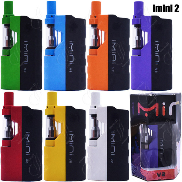 Authentic imini V2 2 Vape Cartridges Vaporizer Pen 650mAh Preheat Voltage Control Battery Box MOD Upgraded Liberty Thick Oil Tank Atomizers