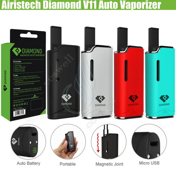 Authentic Airis Diamond V11 Auto Vaporizer Vape pen Kits Airistech Box Mod 280mAh Battery CE3 Cartridges Tank Thick Oil ecig Atomizers Vapor