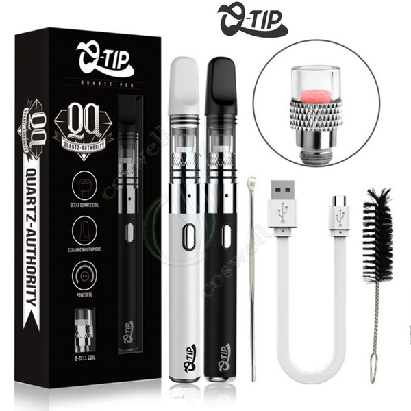 Original Airistech Qtip Starter Kit Airis Wax Vaporizer Vape Pen Qcell Technology Quatz Coils 650mah Lipo Battery Concentrate Oil Dab Vapor