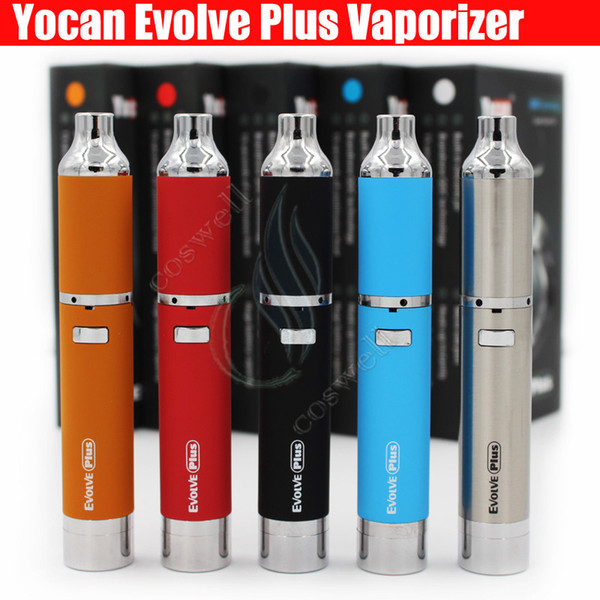 Yocan Evolve Plus Kit Wax herbal Vaporizer 1100mAh Updated vape pen dry herb Vaporizers Pen Dual Quartz Coil e cigs cigarette vapor Kits DHL