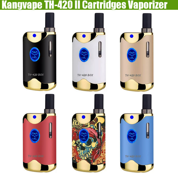 Original Kangvape TH-420 II Cartridge Vaporizers Vape Pen VV TH420 2 Starter Kit 650mAh Battery Box Mod 0.5ml 92a3 Thick Oil Atomizers Tank