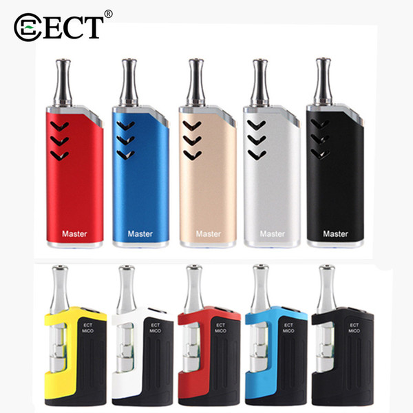 Original E Cigarette ECT Mico/Master vape mod for Thick oil cartridge Kit 500mah preheat Battery Ceramic coil Atomizer Box Mod Vaporizer