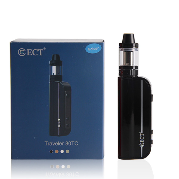 Authentic ECT traveler 80 TC box mod kit 2200mah variable wattage electronic cigarette 5w-80w for 0.3ohm low resistance vaporizer