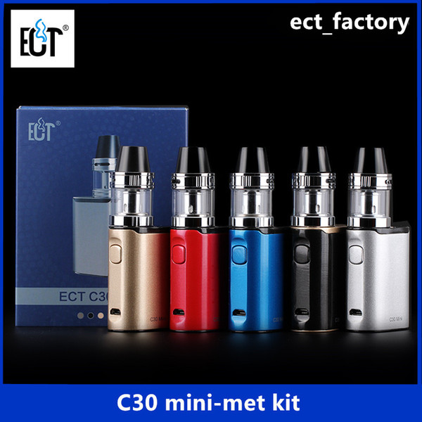 ECT C30 mini starter kit 1200mah e cigarette battery 2.0ml electronic cigarette vaporizer 0.3ohm box mod 100% no leaking vape pen