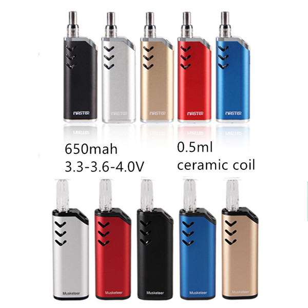 Authentic ECT Master/musketeer Vaporizer Kits 650mAh preheat Battery Vape Pen 510 Thread Tank Atomizer cartridge electronic cigarette