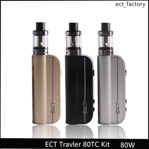 ECT Traveler 80TC electronic cigarette 80W box mod vape pen 2200mah built-in battery 2.0ml elfin e cig vaporizer