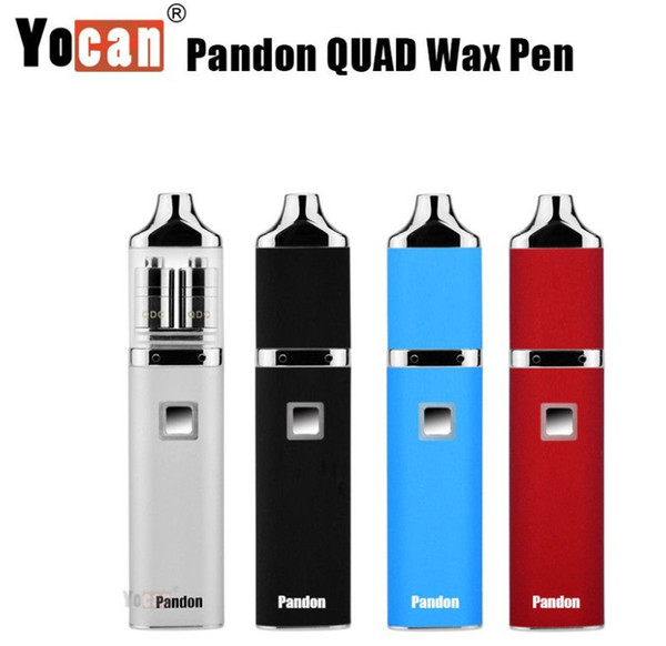 Original Yocan Pandon Kit QUAD Wax Pen Vaporizer Kits 4 Coils E Cigarette Kits Cloud Vapor 1300mAh Battery Upgraded Yocan Evolve Kit