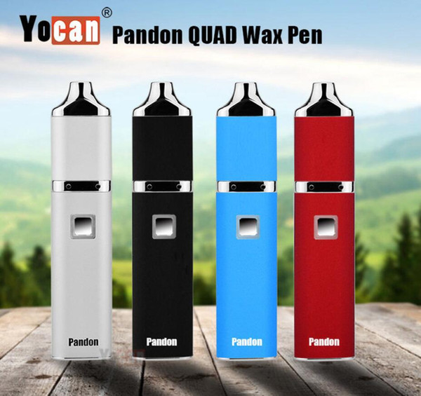 Top Yocan Pandon Wax Vaporizer Electronic Cigarette Herbal Wax Oil Dry Herb Pandon QUAD Concentrate Pen Kit 1300mAh Battery QDC Coils Vape