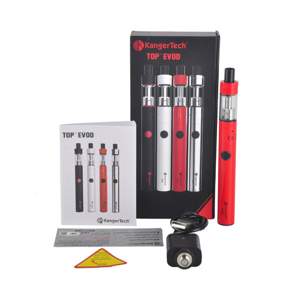 100%Original Kanger Topevod TOPTANK 650 mah Starter Kit With 1.7 ml Top Fill Top Kanger Evod Evod Battery 510 Huge Steam Wire