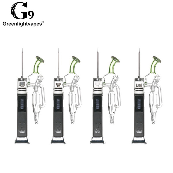 G9 TC Port LED Enail E nail Wax Pen Vaporizer Dab Rig Kit Can Up To 800° F With 4 Different Nail Choices And New Design Glass Bubbler Greenl