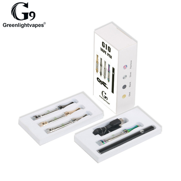 Oil Vape Pen Starter Outgoing Kit Device With 4pcs 0.5ml 1.0ml Cartridges And 1 pc VV 350mAh Pen Battery G9 Greenlightvapes