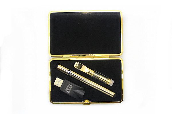 2018 Golden glass vape battery Kit Vaporizer bud touch 280mAh battery O pen CartridgeVapor WAX thick Oil atomizer tank e cig starter kits