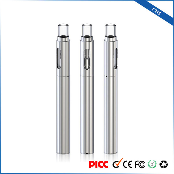 E cig starter kits disposable CH5 pyrex Glass tank 510 Cartridge Ceramic atomizer wax oil Vaporizer 290mah Battery vape pens kit