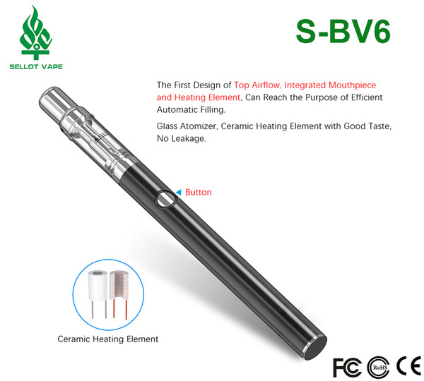 2018 New vape kits with .5ml glass vape cartridge 350mah vape pen battery oil vaporizer pen bud b6+v6