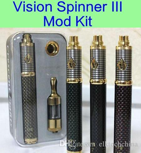 VisionSpinner III 3 ecig mod kit - 1PCs. 1600mAh carbon electronic cigarette VisionSpinner iii battery and protank 2 ii atomizer