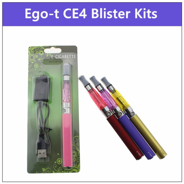 CE4 eGo-T blister pack kit - electronic cigarettes kit CE4 vaporizer 650 900 1100mah ego-t ecig batteries fit ce5 ce6 starter kits