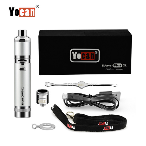 Authentic Yocan Evolve Plus XL Kit 1400mAh Battery Quartz Dual Coil QDC E Cigarette Kits Dry Herb Dab Pen Vaporizer starter kits