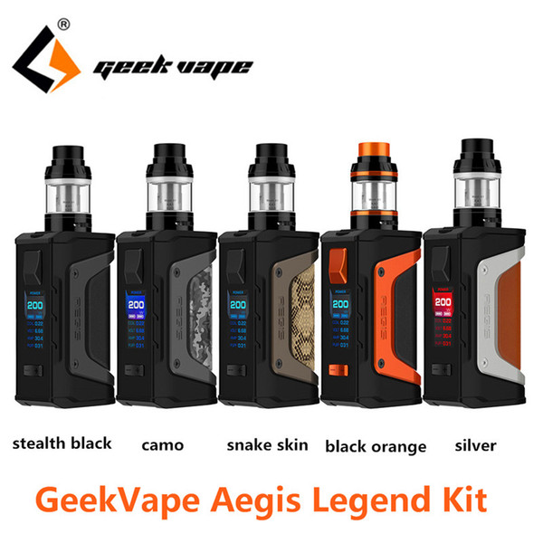 Vape kit Geekvape Aegis Legend Kit powered by two 18650 batteries Geekvape aegis 200w legend box mod Aero mesh coil Tank