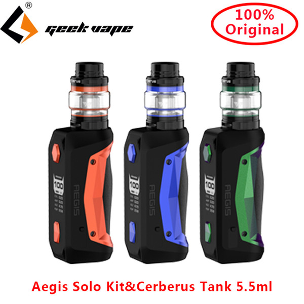 Original Geekvape Aegis Solo Kit 100W Vape Electronic Cigarette Mod with Cerberus Tank 5.5ml Vaporizer Kits vs aegis mini