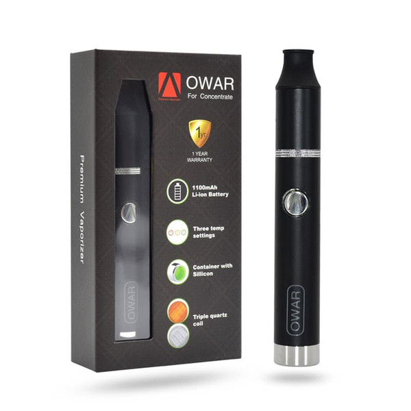 Atman Owar Wax Vaporizer Pen Electronic Vape for Concentrate 1100mAh Powerful Battery Capacity Triplet Quartz Coil Built-in Silicone Jar