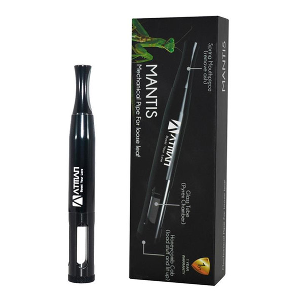 Atman Mantis Portable Pipe Smoking for dry herb Flexible Aluminum Material Easy to Apply Herbal Vape Black