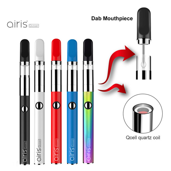 Original Airis Quaser Wax Vape Pen Voltage Control 350mAh 510 Thread Battery With Qcell Quartz Coil And Build-in Dab Tool Airistech