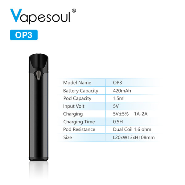 Hot Vape Pen Itsuwa Vapesoul OP3 Smoke Pod Kit Dual Wick Coil Atomizer 420mah Battery Electronic Vaporizer Cartridges Kit