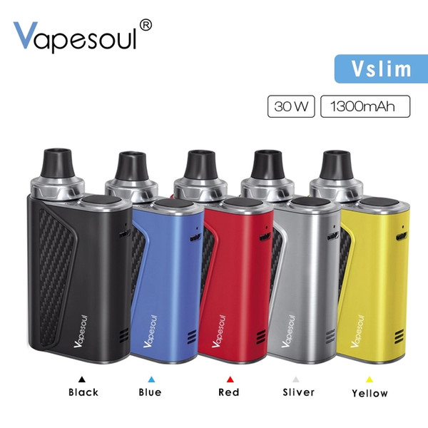 Zinc Alloy Vapesoul Super Mini Vslim 1300mAh Battery Starter Kit 30W Variable Wattage 2.5ml Tank System E Cigarettes