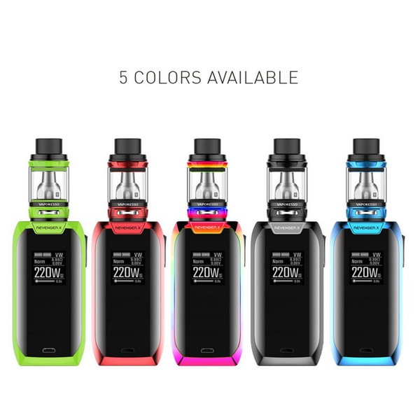 2019 Best Vaporizer Vaporesso 220W Revenger X Starter Kits 2ml 5ml NRG Tank Atomizer With Dual 18650 Battery