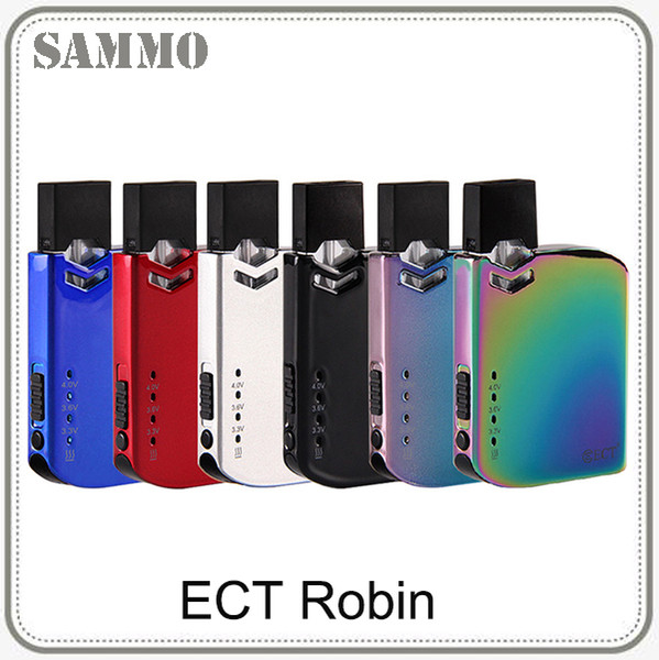 Original ECT Robin Pod Kit Electronic Cigarette VV Box Mod Kit 0.5ml Cartridge Portable Vape Pen 6 Colors Available 0268117