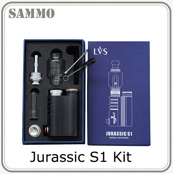 Jurassic S1 Kit Starter Kits Water Glass Atomizer Dry Herb Vaporizers Elecronic Cigarette Kit Chamber Ceramic Coil 0268049