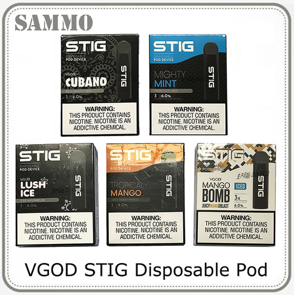 VGOD STIG Disposable Pod Device 3Pcs/Pack 270mAh Battery 1.2ml Cartridge Vape Pen Kit 0268107