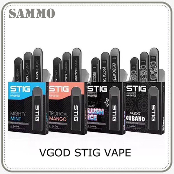 100% Original VGOD STIG Disposable Pod Device 3Pcs Pack 270mAh Battery 1.2ml Cartridge Vape Pen Kit vs novo juul kit 0268096