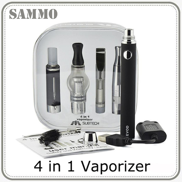 Newest 4 in 1 evod battery Electonic cigarette Multi vape Vaporizer Starter Kit Vape Pen mt3 dry herb tank 0268017-1