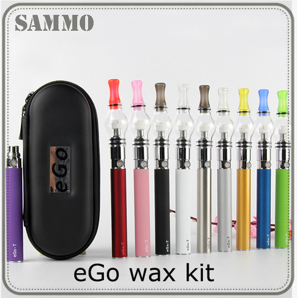 Top quality Ego wax kit glass tank Globe Wax M6 Atomizer Ego T battery 650mah with zipper case 0268030-1