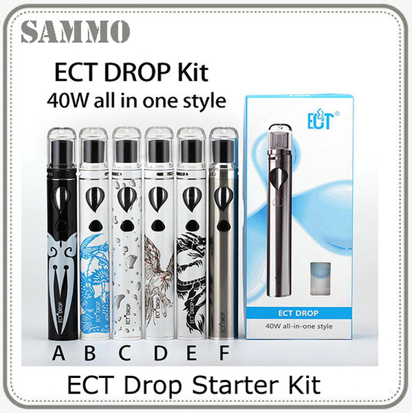 Original ECT Drop Starter Kit E Cigarette Kit 1800mAh Battery 2ml Tank 40W all-in-one style VS strater EGo AIO 0268027