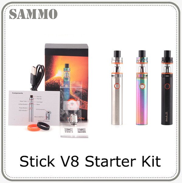 Stick V8 Starter Kit Electronic Cigarette Vape Pen Kit with 2000mAh Built-in Battery 3ml Top-Fill TFV8 Big Baby Tank Vaporizer 0268046