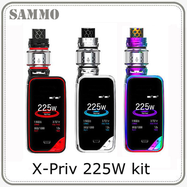 X-Priv Starter Kits 225W Dual 18650 Battery Vape Mods HD Screen Display With TFV12 Prince Tank with V12 Prince Coil E-cigarette 0268091