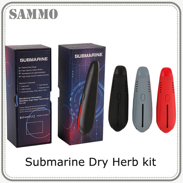 Authentic Submarine Dry Herb Vap
8000
orizer Pen Starter Kit 2200mAh Temperature Control Led Indication Pipe Herbal VS vicod 5G kit 0268088