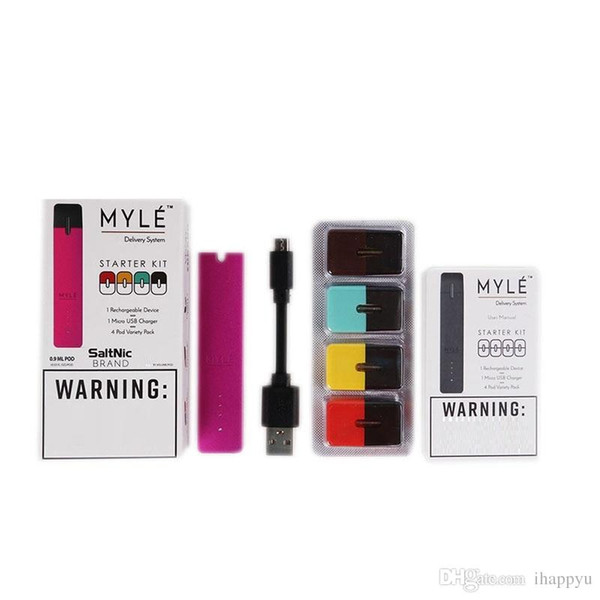 Newest Myle 240Mah Battery Starter Kits with Multipack Pods new packing clone 7 colors myle Device Vaporizer Ecigs kit DHL Free kingpen