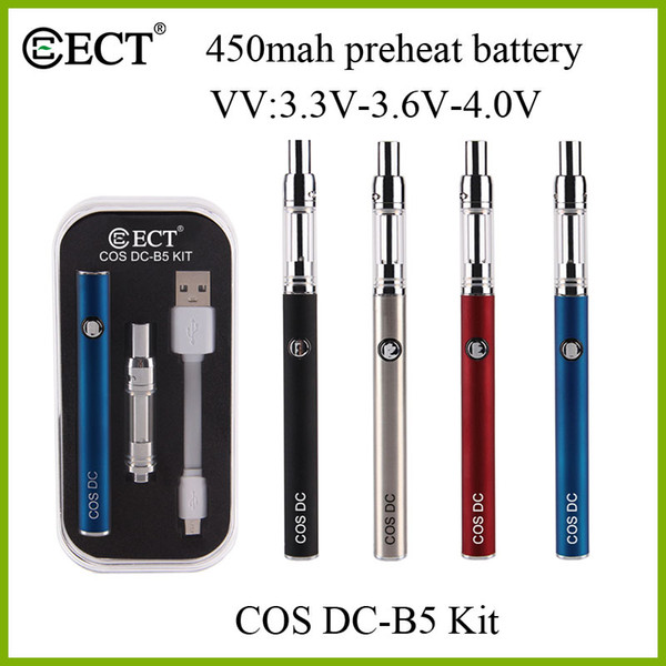 Original ECT COS DC B5 Vape Cartridges Starter Kits 450mAh Preheat 510 Thread Vape Battery Ceramic Coil Thick Oil Vape Pen Cartridges