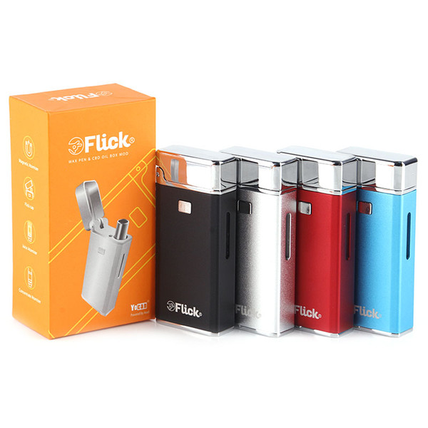 Original Authenic Yocan Flick 2 in 1 Vaporizer Kit 650mAh Battery Box Mod Wax/Thick Oil Atomizer Flick Cap